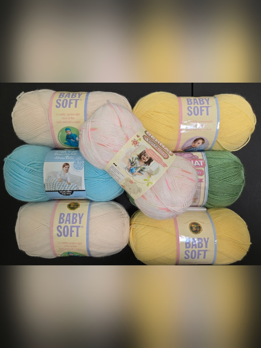 BABY YARN LOT OF 7 SKEINS